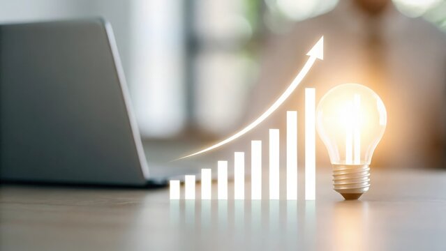 Glowing budget icon with shrinking bar graph — digital cost optimization strategy
