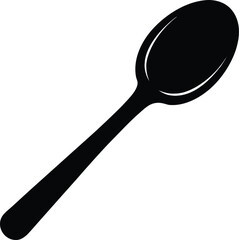 Minimalist Spoon Silhouette Vector – Cooking and Kitchen Tool.
