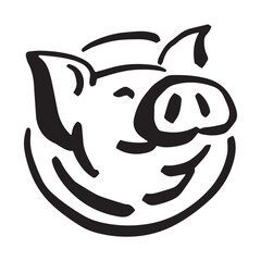 돼지 캐릭터 손그림 심볼