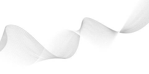 Futuristic Grey Wave Line Background with Transparent Layer – Abstract Vector Flow for Digital Technology, Infographics, and UI Templates