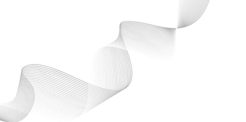 Fototapeta premium Futuristic Grey Wave Line Background with Transparent Layer – Abstract Vector Flow for Digital Technology, Infographics, and UI Templates