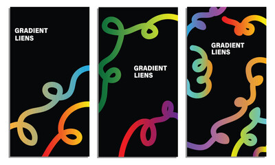 Lines gradient abstract benner background 