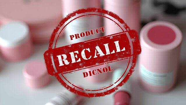 Yellow recall stamp on electronics packaging