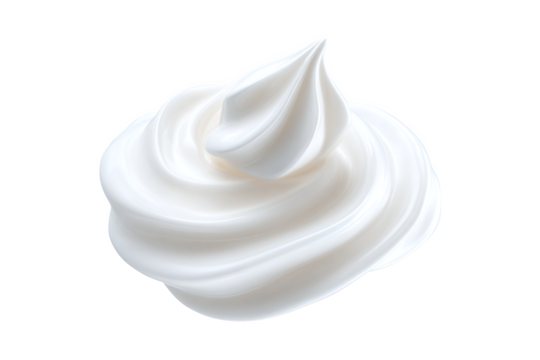 White creamy swirl isolated on white transparent background