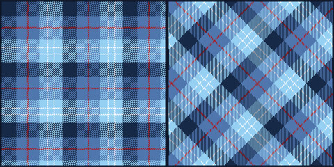 Tartan plaid pattern vector graphic. Seamless check plaid texture background for dress, skirt, scarf, throw, jacket, fabric, cloth, blanket. Scottish retro style.