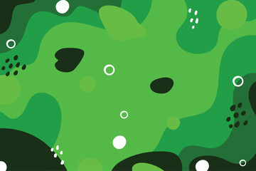 Fototapeta premium A vector illustration of an abstract background with organic shapes and dots in shades of green