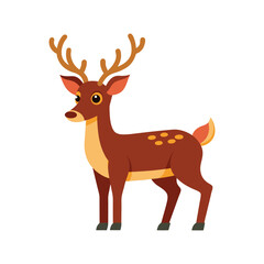 Reindeer Vector Illustration ? Cartoon, Clipart and Line Art Animal Design.eps