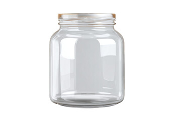 Empty Glass Jar with Screw Thread, isolated on white transparent background