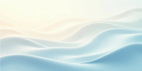 Blue silk satin wave background with flowing curves and smooth ocean texture design