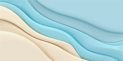 Abstract blue silk wave background with smooth flowing fabric texture and soft satin design