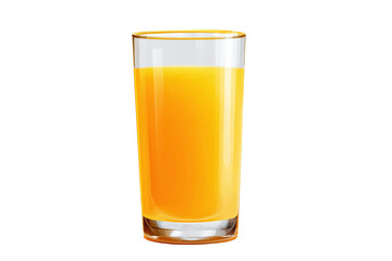 Glass of Orange Juice Isolated on White Transparent Background
