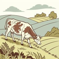 Cartoon Cow EPS File – Cute Cow Illustration for Kids & Branding

