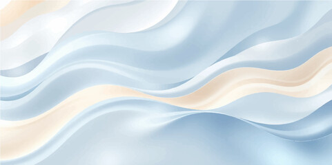 Abstract blue wave background with smooth flowing water texture and soft silky curves in a vibrant vector design