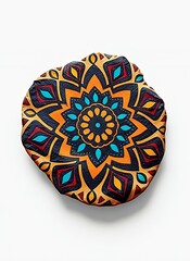 Vivid Mandala Design on Coin-like Object