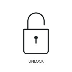 Unlock thin line vector icons.