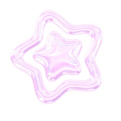 Glossy 3D Y2K Pink Star