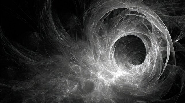 Abstract Spiral Design With Glowing Particles