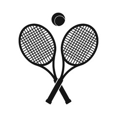 Tennis Rackets and Ball Icon Design