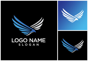 Abstract bird icon logo vector spreading wings