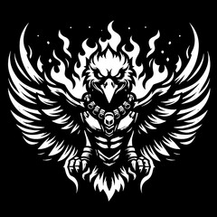 crow robot vector illustration