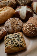 Different types of crusty German pastry