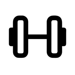 Dumbbell Icon Fitness and Gym Symbol in Bold Style for Workout and Strength Training