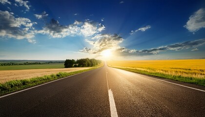 Naklejka premium sunny day on the road