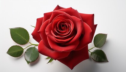 Naklejka premium single red rose isolated on white background