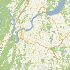 Map of Chattanooga in Tennessee in a normal road map style. Contains layered vector with roads water, parks, etc.