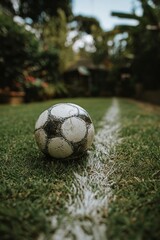 Fototapeta premium soccer ball on the grass