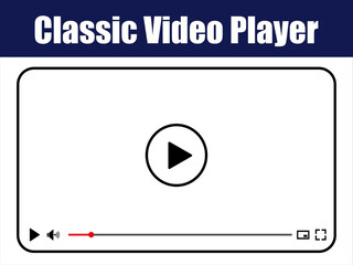 Classic Video Player UI Interface Play Animation Concept. Smooth animation simulating a basic video player user interface in action.