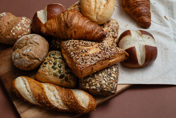 Various types of crusty German pastries