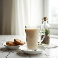 cup of coffee and cookies