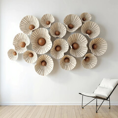 design from coconut shell for a wall 