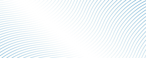 Abstract blue wave lines pattern on white background with space for your text.