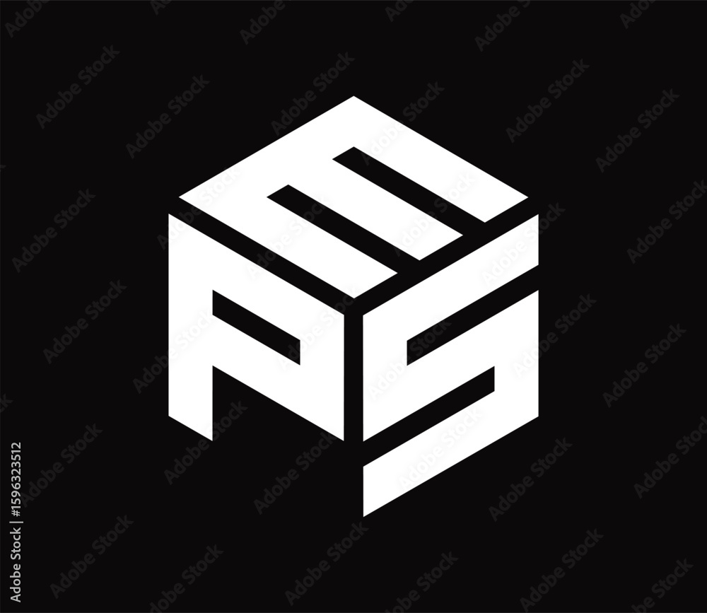 Fototapete eps hexagon cubic alphabet letter vector geometric font logo for design. initial three letters templ