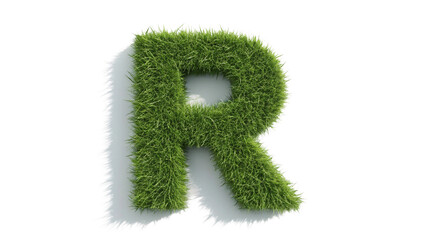Grass letter r green alphabet eco friendly nature design lawn texture fresh spring summer garden sign