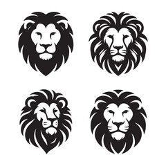 Lion Face Silhouette vector Illustration