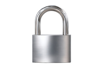 Naklejka premium Silver Padlock Isolated on White Transparent Background