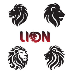 Lion Face Silhouette vector Illustration