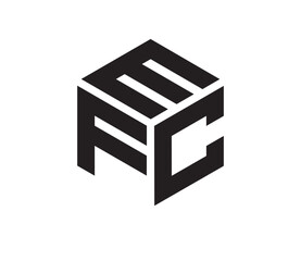 EFC hexagon cubic alphabet letter vector geometric font Logo for design. Initial three letters template logo. Vector Illustration