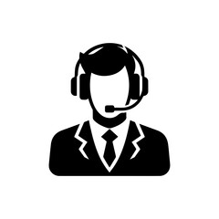 Customer support agent with a headset