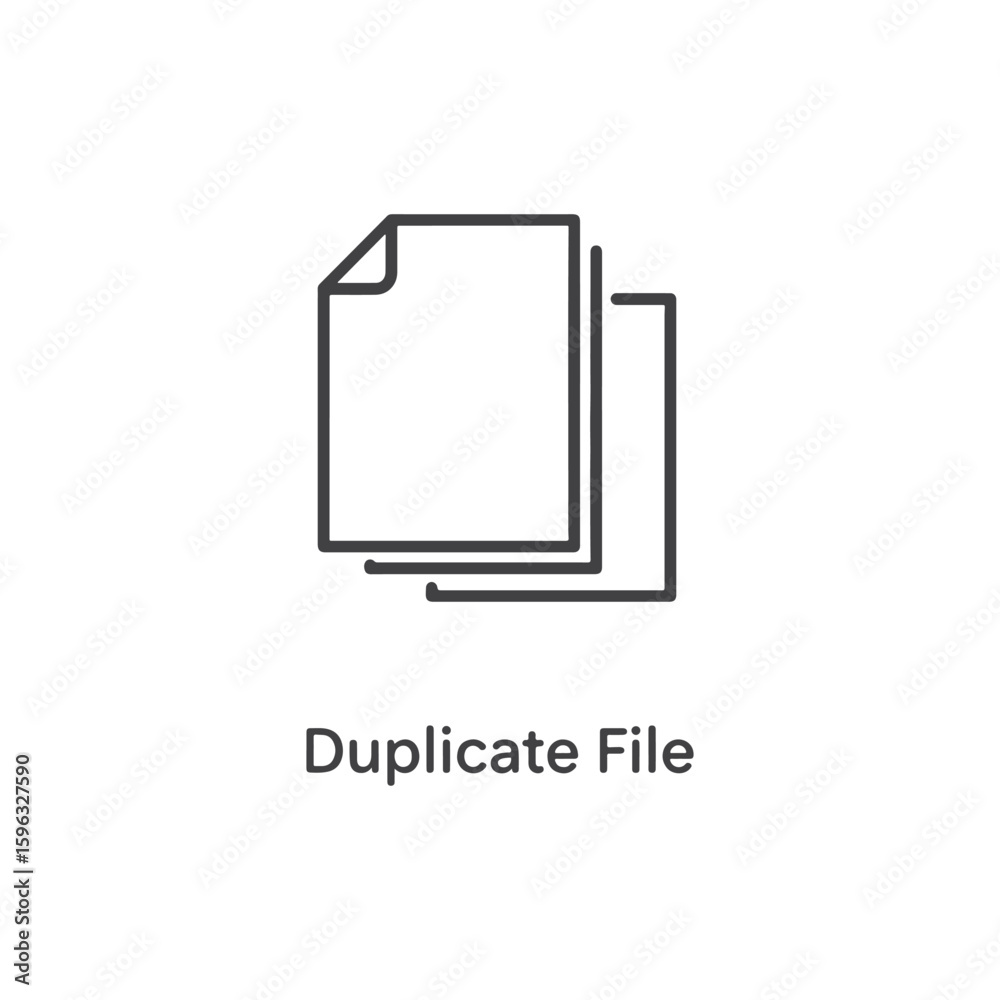 Poster vector art of duplicate file icon with stacked documents