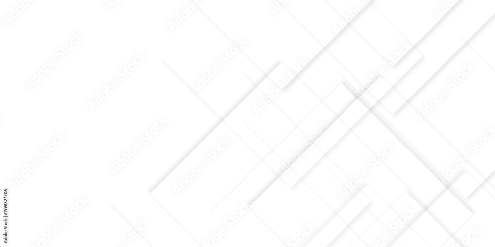 Fototapete Abstract white background with diamond and triangle shapes layered in modern abstract pattern design.Grey white abstract square background geometry shine and layer element vector for presentation.	