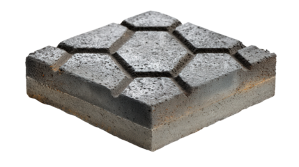 Concrete Paver Icon: Icon of a concrete paver, used for paving roads and construction surfaces, isolated on a Transparent background, PNG file.