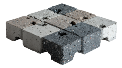 Concrete Paving Icon: Icon of concrete paving, used for road and surface construction, isolated on a Transparent background, PNG file.