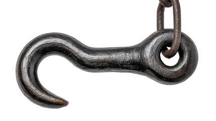 Obraz premium Construction Hook Icon: Icon of a construction hook, used for lifting heavy materials, isolated on a Transparent background, PNG file.