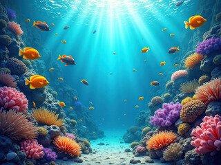 Obraz premium coral reef and fishes