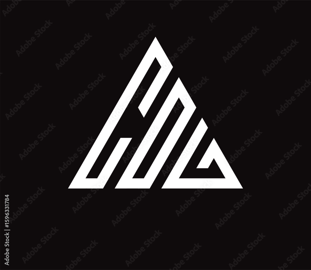 Fototapete modern geometric logo design featuring stylized white letters 