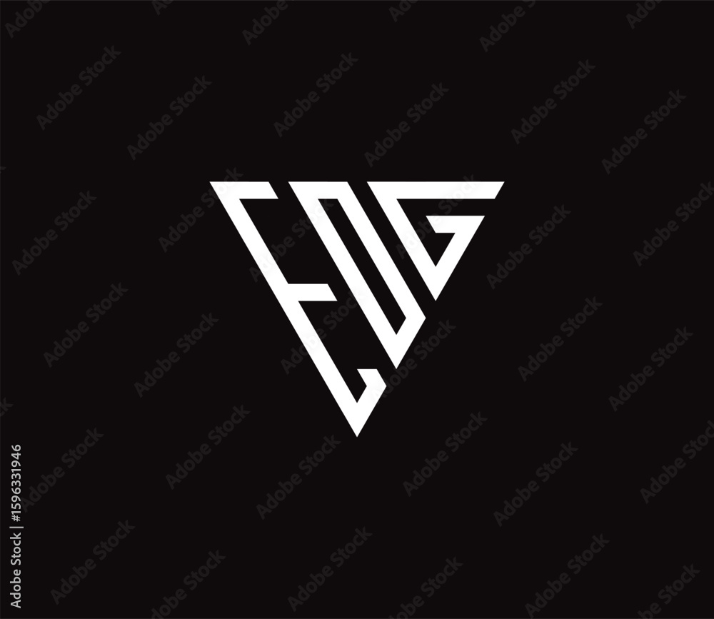 Fototapete modern geometric logo design featuring stylized white letters 